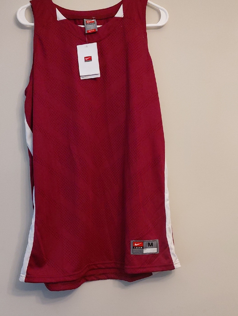 Nike Men’s Maroon Athletic Jersey Tank with White Side Panels